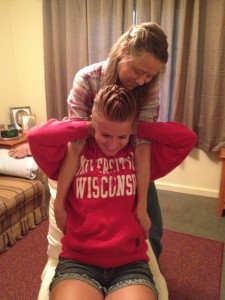 UW student Indi Yeager with her chiropractor