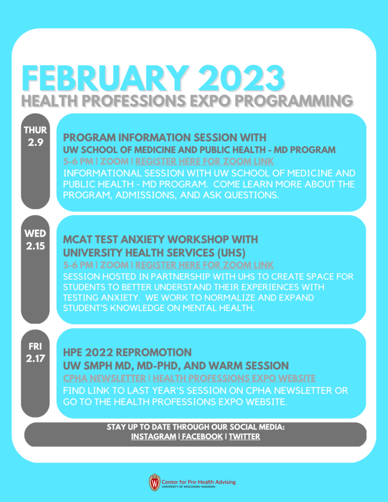 February 2023 Health Professions Expo Programming