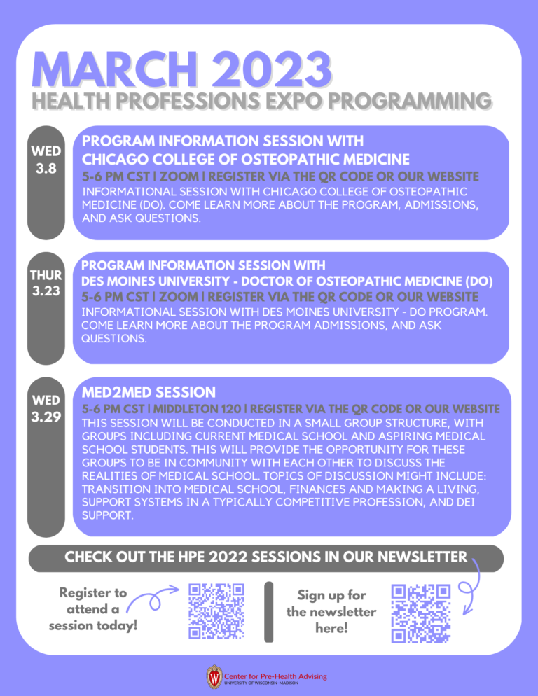 March 2023 Health Professional Expo Programming Schedule