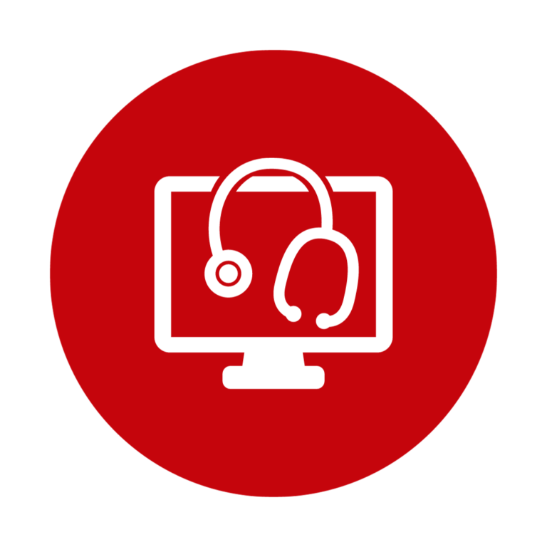 Computer icon with stethoscope
